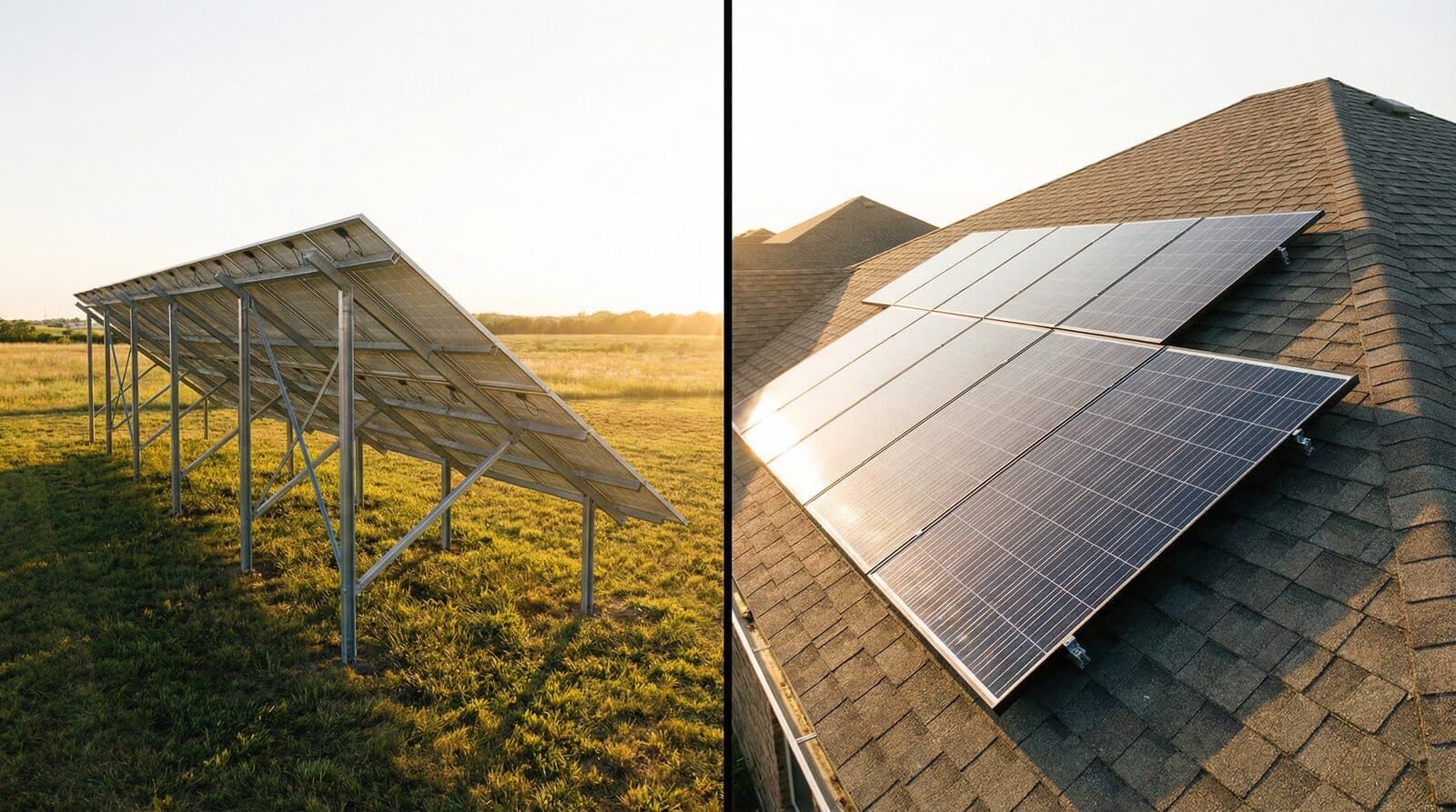 Painéis solares no solo ou no telhado: qual escolher